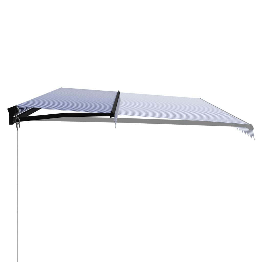 vidaXL Manual Retractable Awning 600x300 cm Blue and White