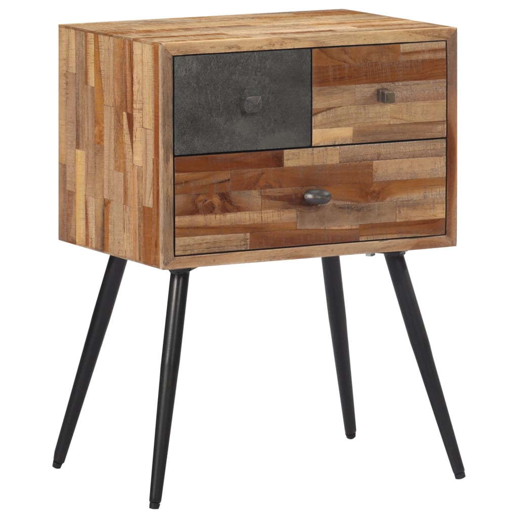 vidaXL Bedside Cabinet 47x31.5x60 cm Solid Wood Teak