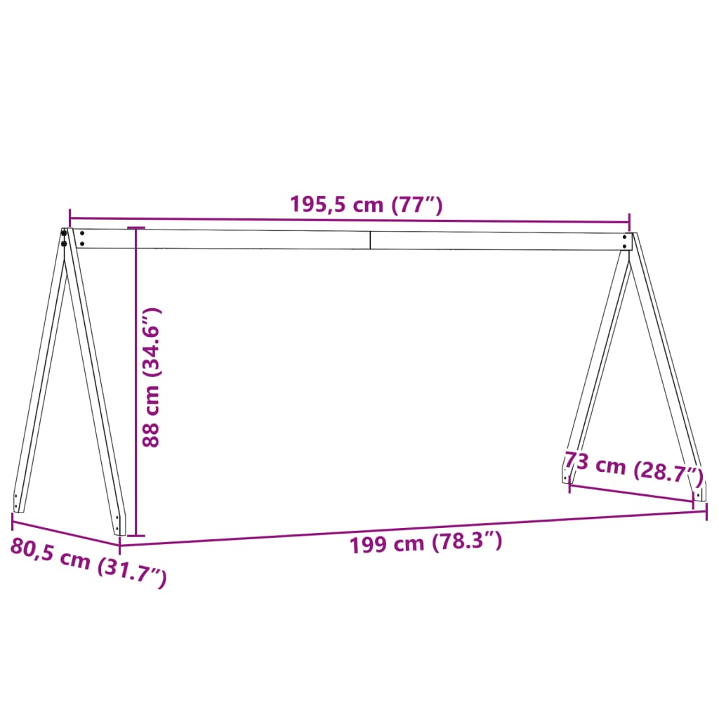 vidaXL Kids' Bed Roof White 199x80.5x88 cm Solid Wood Pine