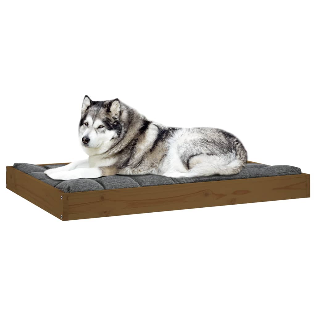 vidaXL Dog Bed Honey Brown 101.5x74x9 cm Solid Wood Pine