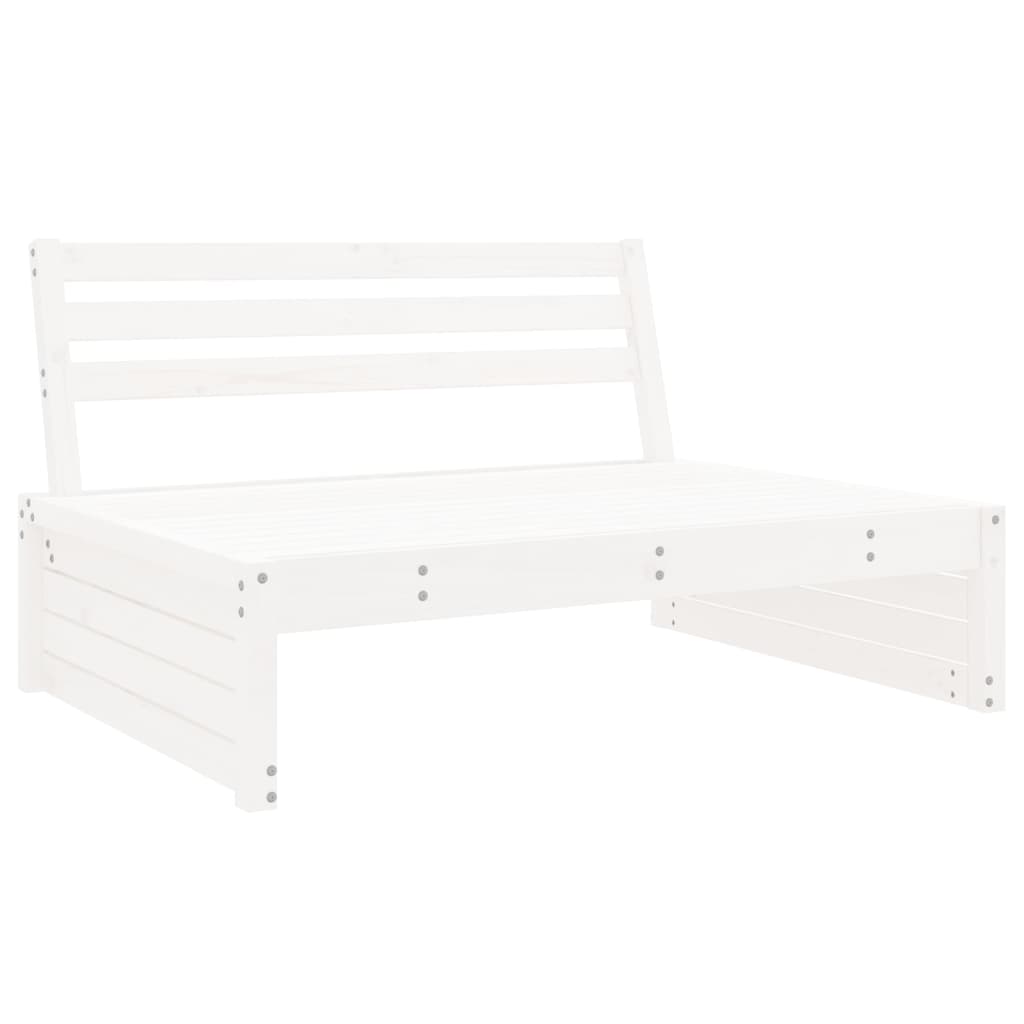 vidaXL Garden Middle Sofa White 120x80 cm Solid Wood Pine