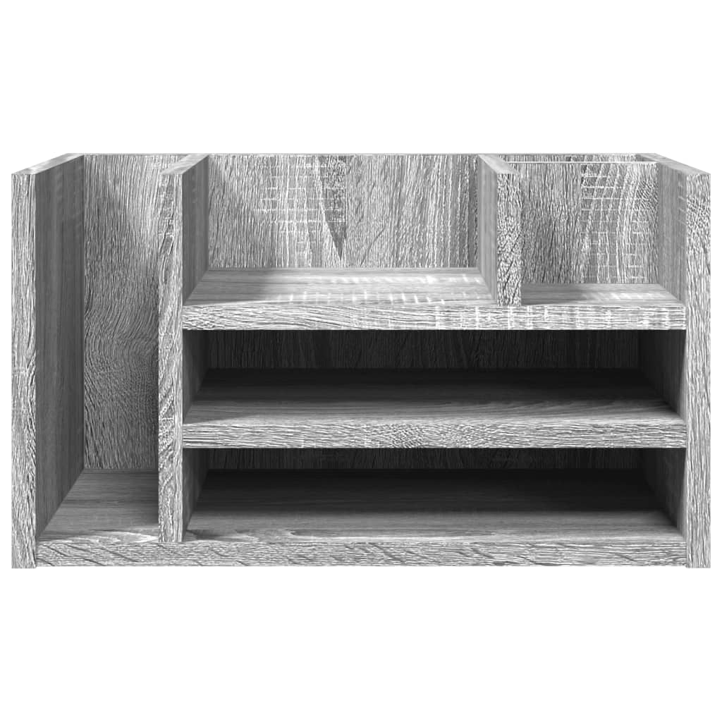 vidaXL Desk Organiser Grey Sonoma 44.5x24x25 cm Engineered wood