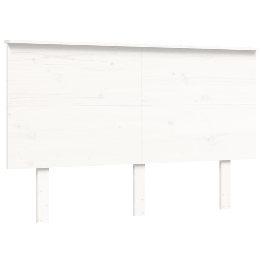 vidaXL Bed Frame without Mattress White Double Solid Wood Pine