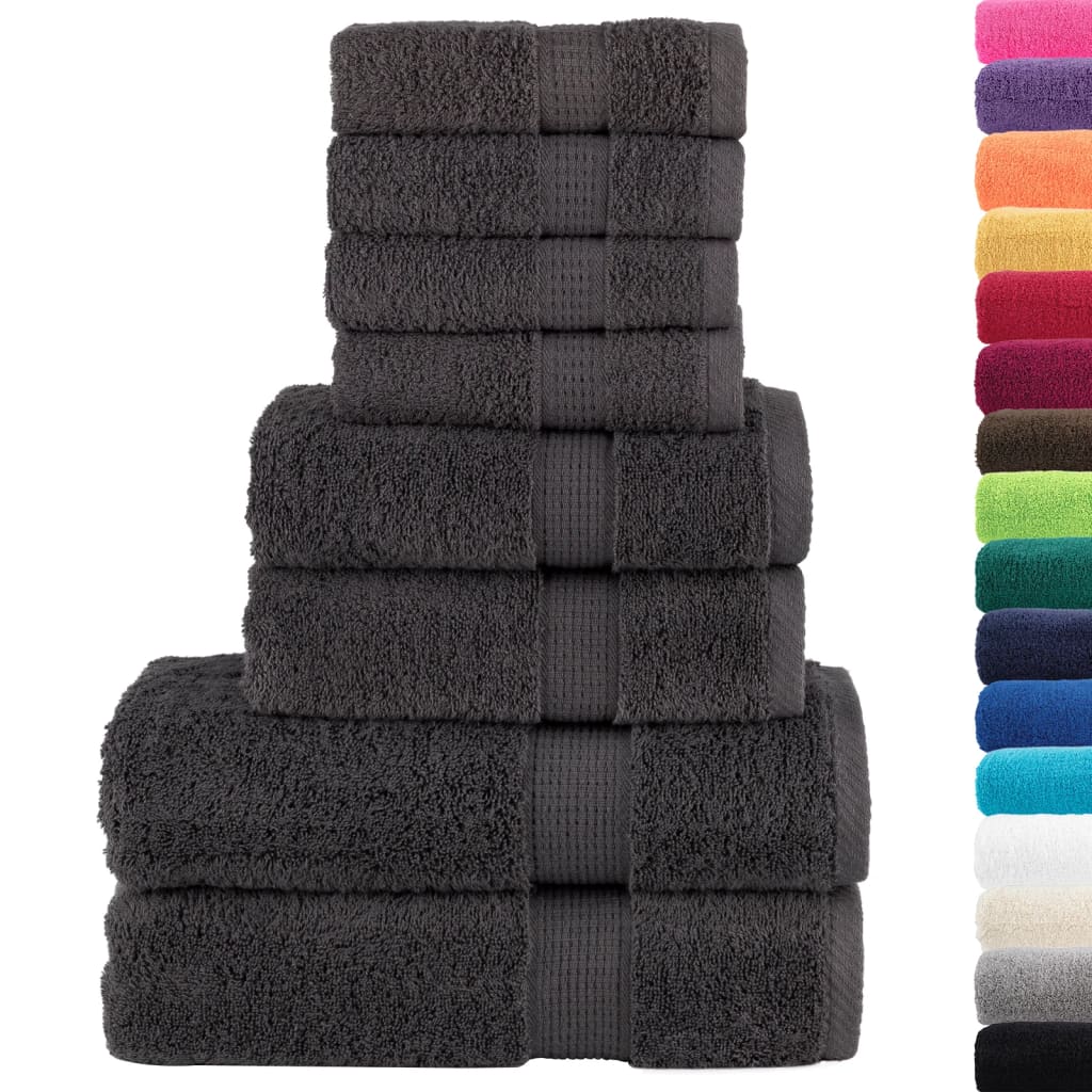 vidaXL 8 Piece Premium Towel Set SOLUND Anthracite 600 gsm