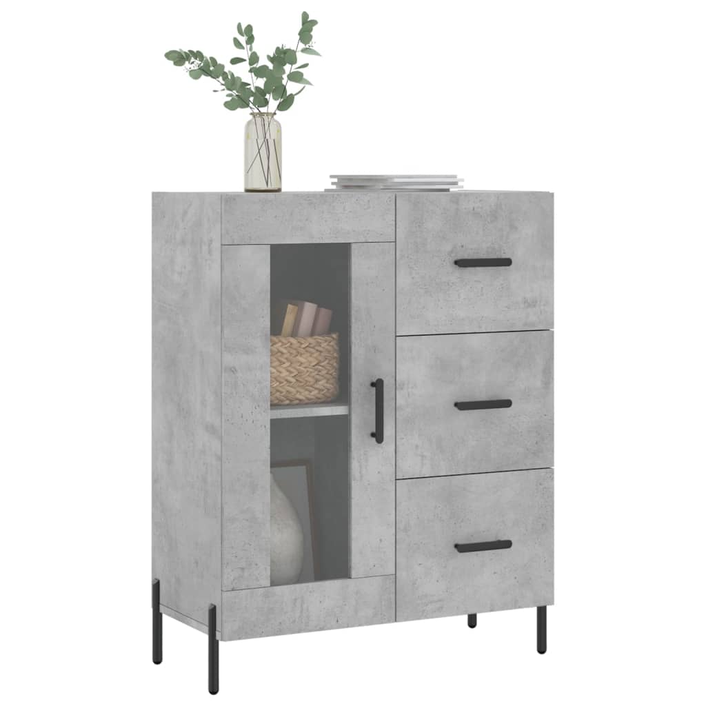 vidaXL Sideboard Concrete Grey 69.5x34x90 cm Engineered Wood