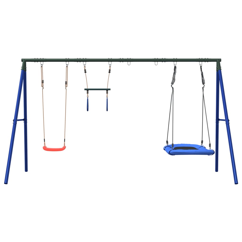 vidaXL Outdoor Swing Set with Swing, Trapeze, Nest Swing