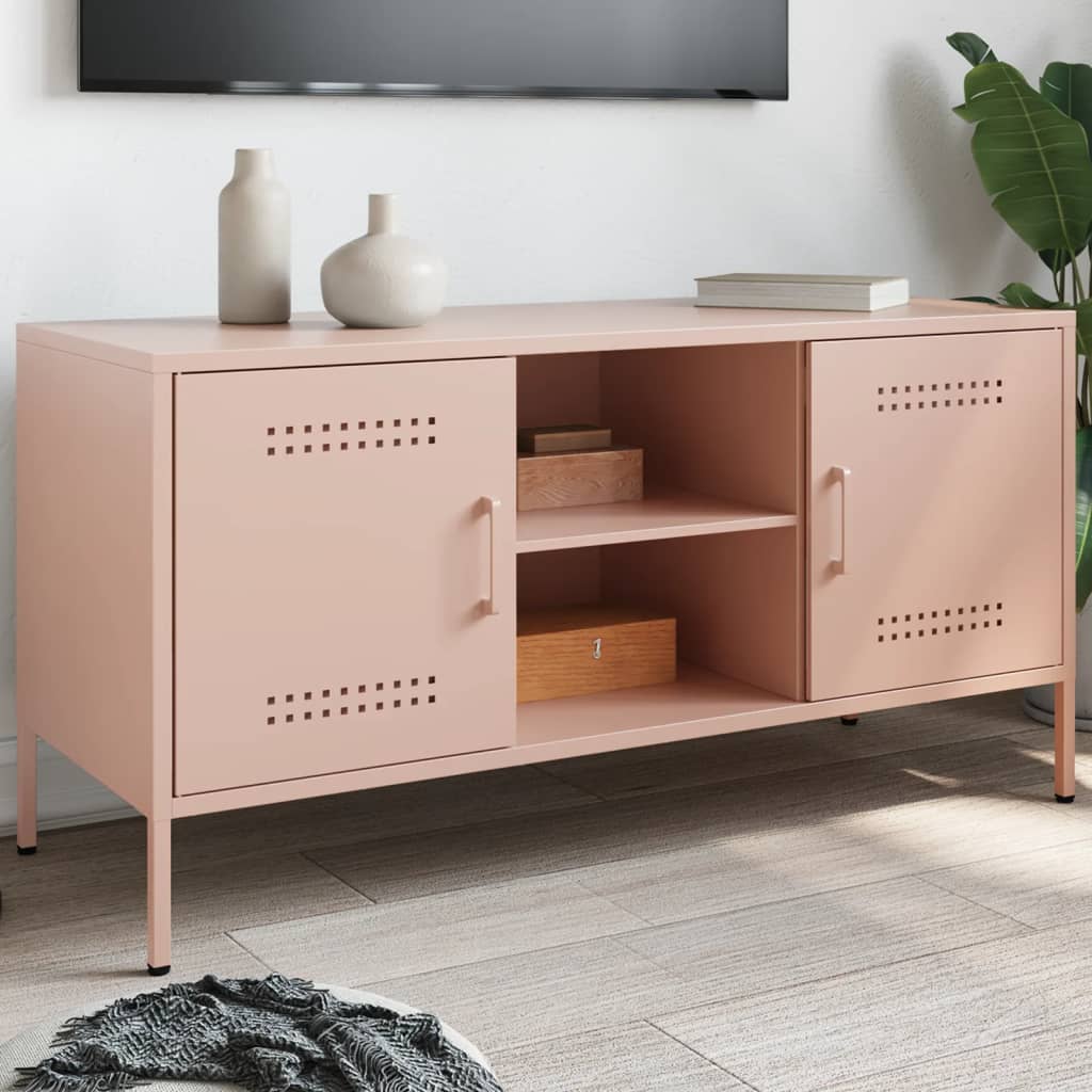 vidaXL TV Cabinet Pink 100.5x39x50.5 cm Steel