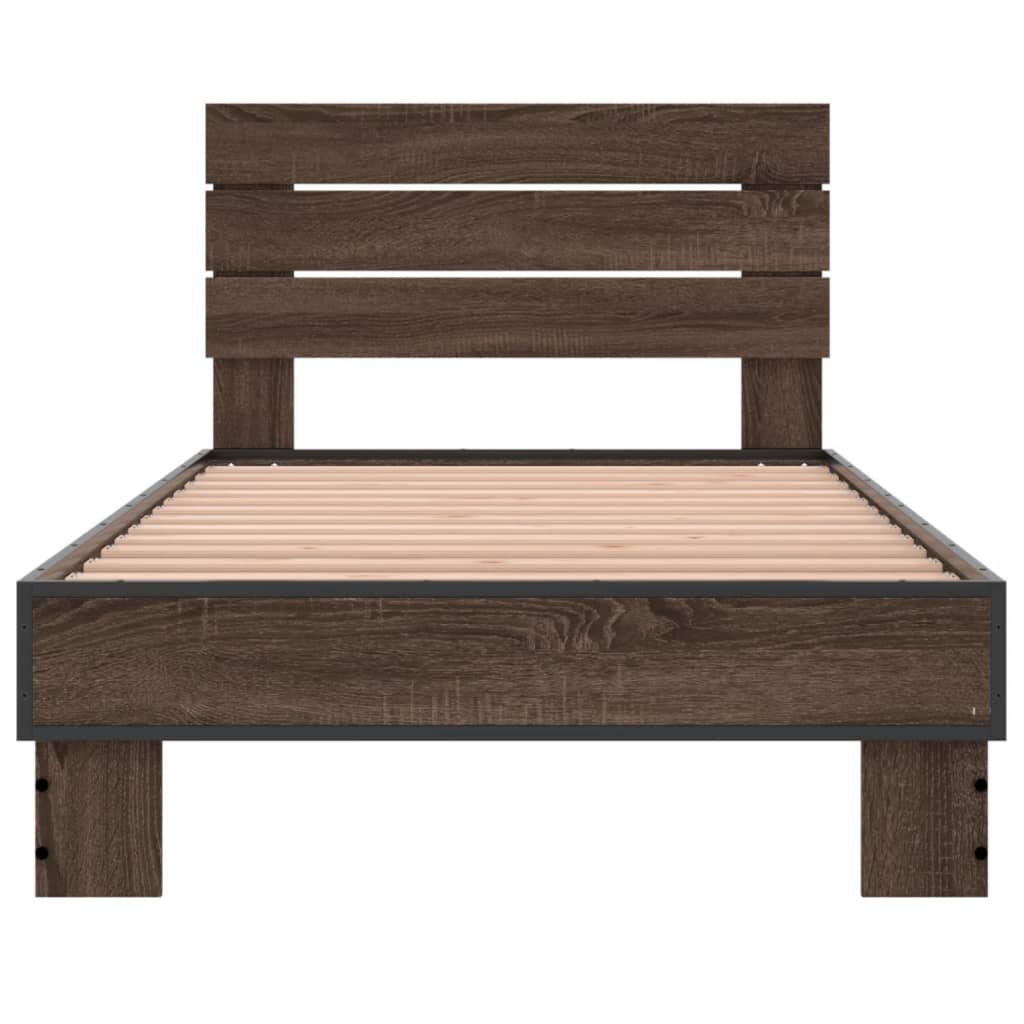 vidaXL Bed Frame without Mattress Brown Oak 75x190 cm Small Single