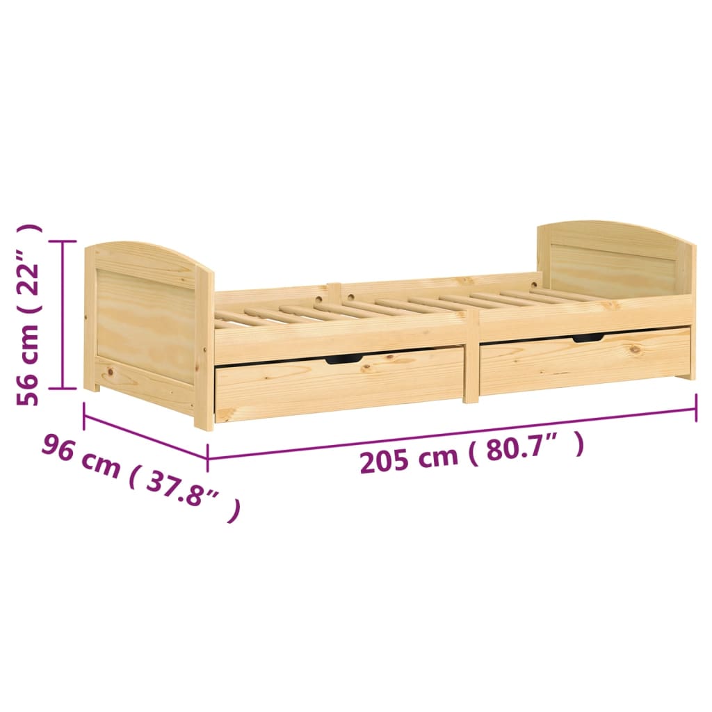 vidaXL Day Bed with 2 Drawers without Mattress "IRUN" 90x200 cm