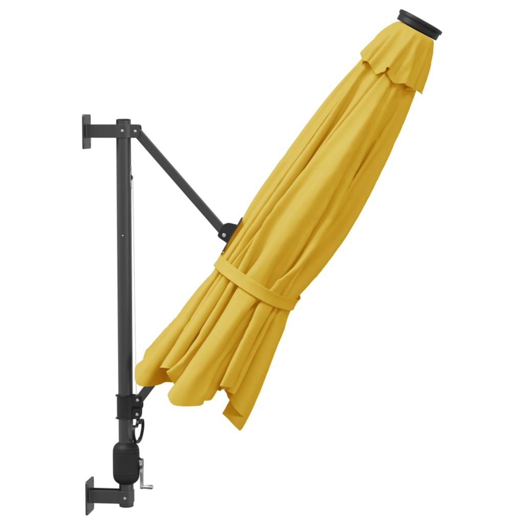 vidaXL Wall-mounted Parasol Yellow 290 cm