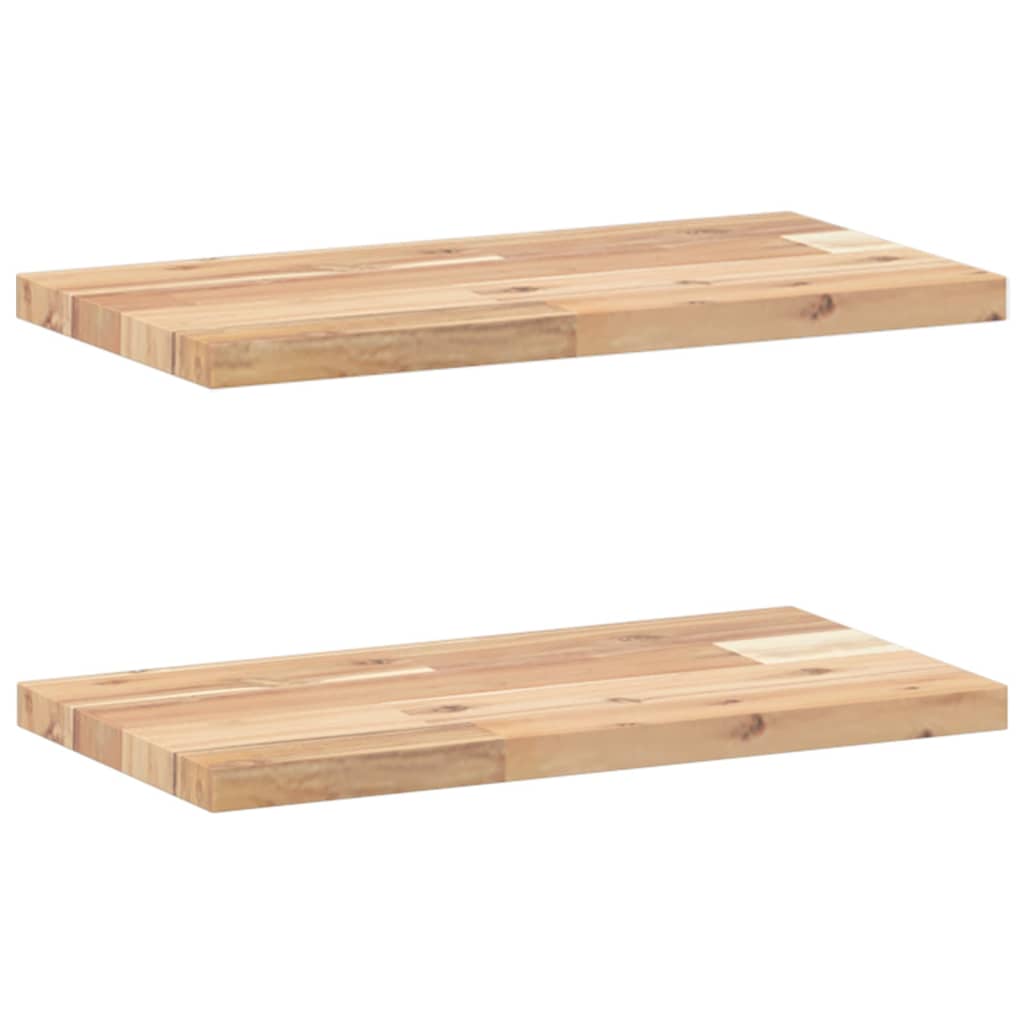 vidaXL Floating Shelves 2 pcs 40x20x2 cm Untreated Solid Wood Acacia