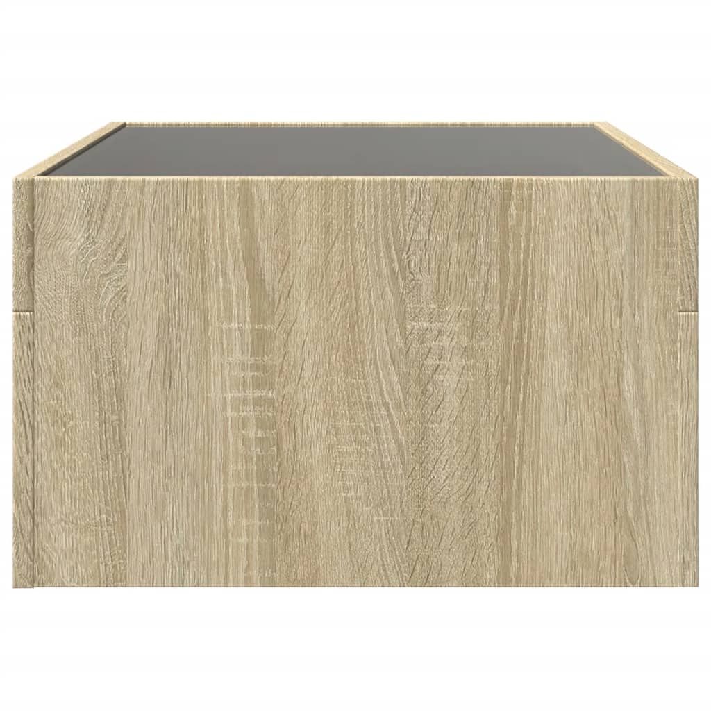 vidaXL Coffee Table with Infinity LED Sonoma Oak 70x50x30 cm