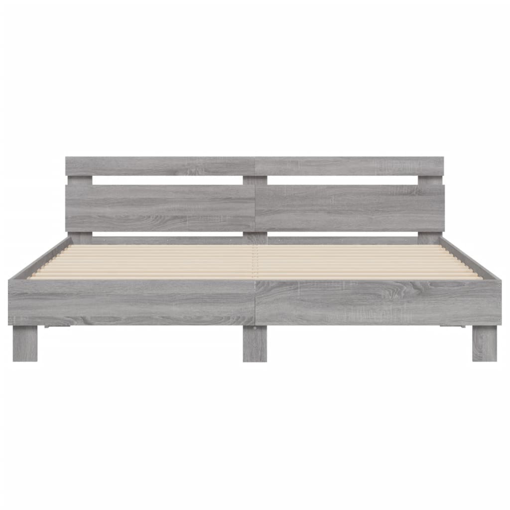 vidaXL Bed Frame without Mattress Grey Sonoma 160x200 cm