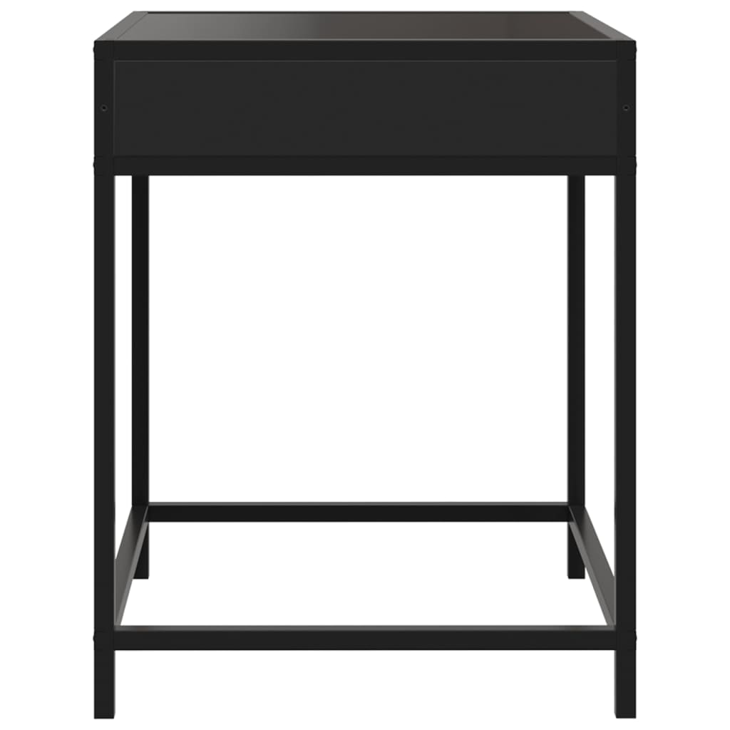 vidaXL Bedside Table with Infinity LED Black 40x40x51 cm