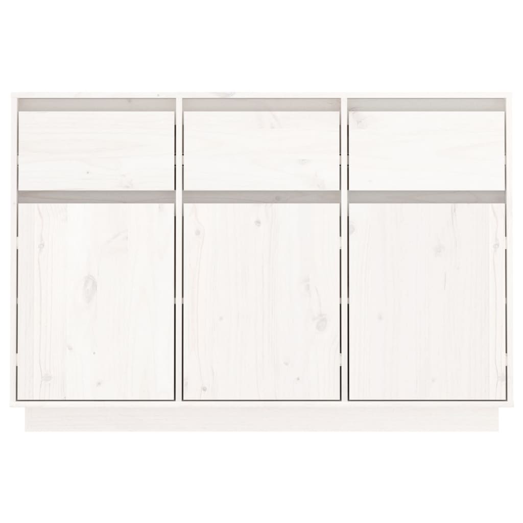 vidaXL Sideboard White 110x34x75 cm Solid Wood Pine