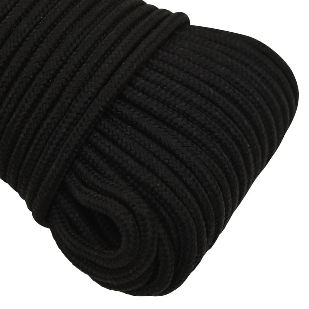 vidaXL Work Rope Black 4 mm 100 m Polyester