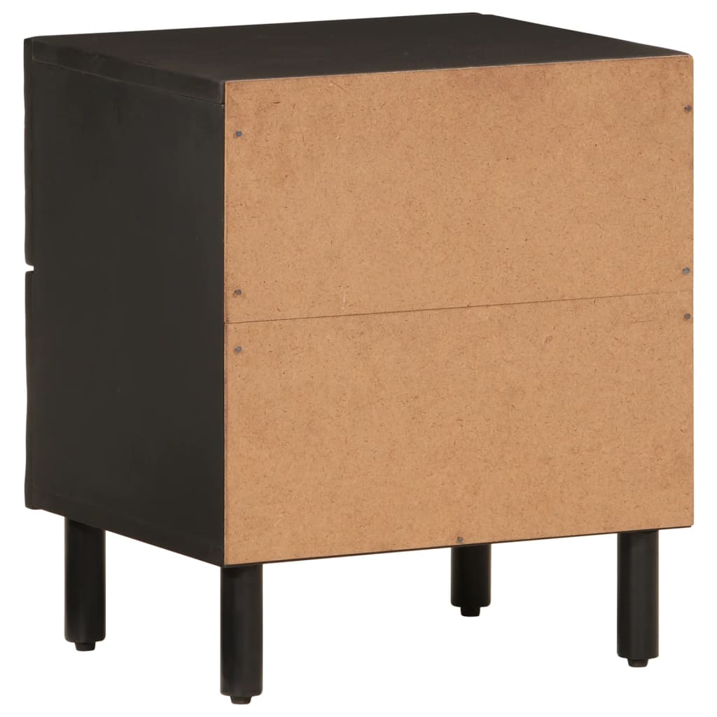 vidaXL Bedside Cabinet Black 40x33x46 cm Solid Wood Mango