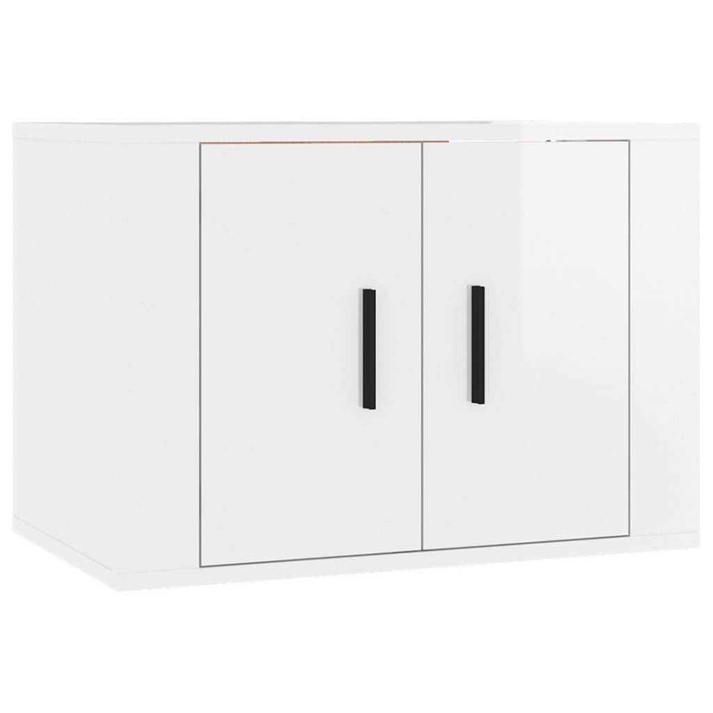 vidaXL Wall-mounted TV Cabinets 2 pcs High Gloss White 57x34.5x40 cm