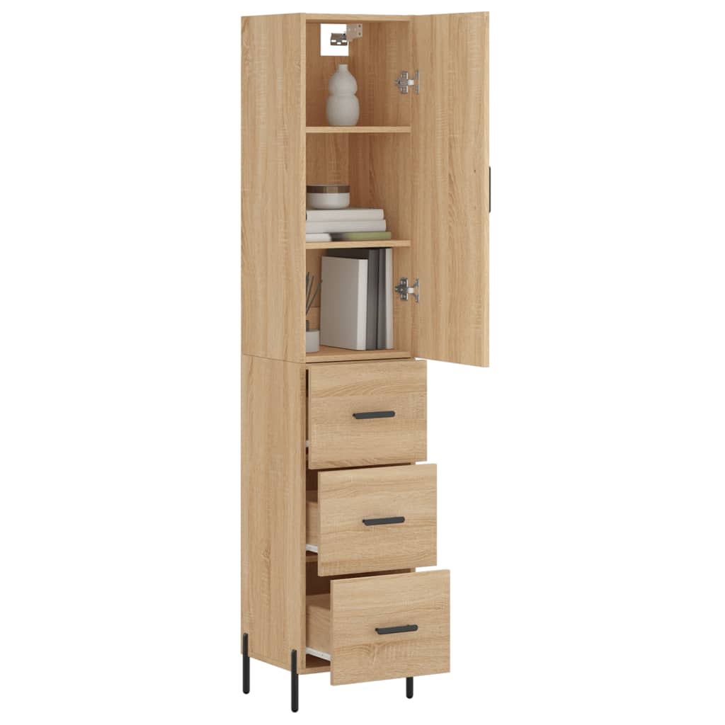 vidaXL Highboard Sonoma Oak 34.5x34x180 cm Engineered Wood