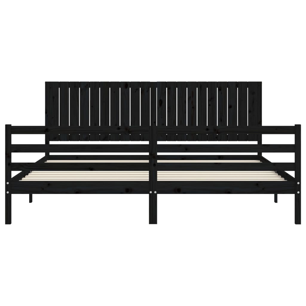 vidaXL Bed Frame without Mattress Black 200x200 cm Solid Wood