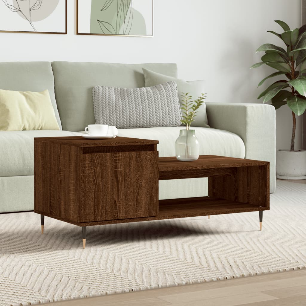 vidaXL Coffee Table Brown Oak 100x50x45 cm Engineered Wood