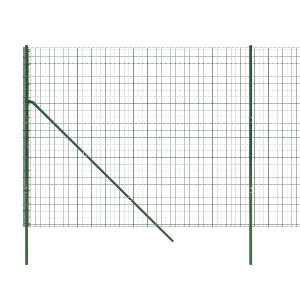 vidaXL Wire Mesh Fence Green 1.4x25 m Galvanised Steel