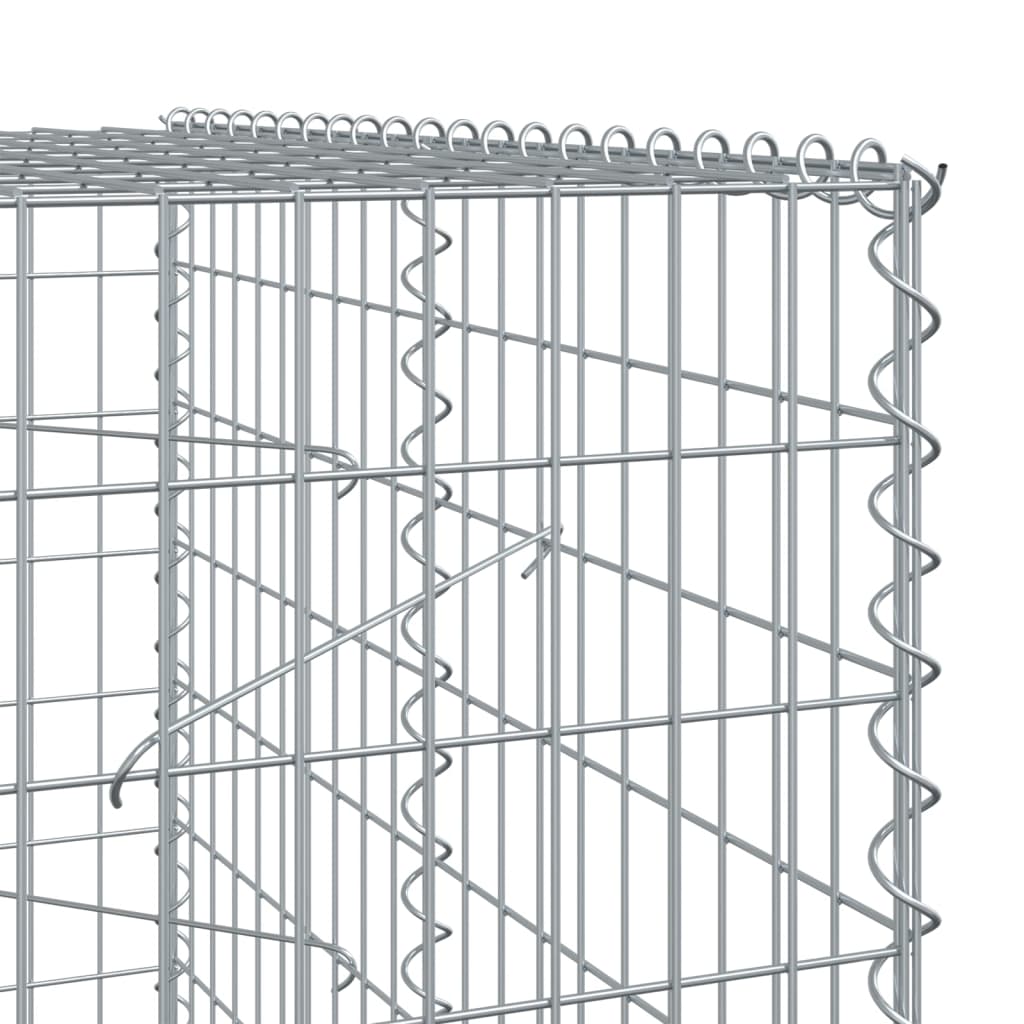 vidaXL Gabion Basket with Cover 1000x100x200 cm Galvanised Iron