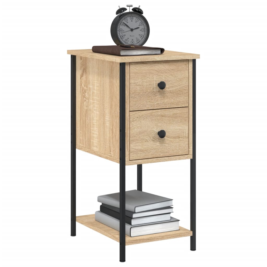 vidaXL Bedside Cabinets 2 pcs Sonoma Oak 32x42x70 cm Engineered Wood