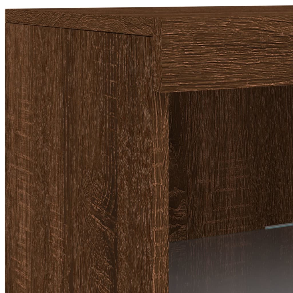 vidaXL Sideboard with LED Lights Brown Oak 283x37x100 cm