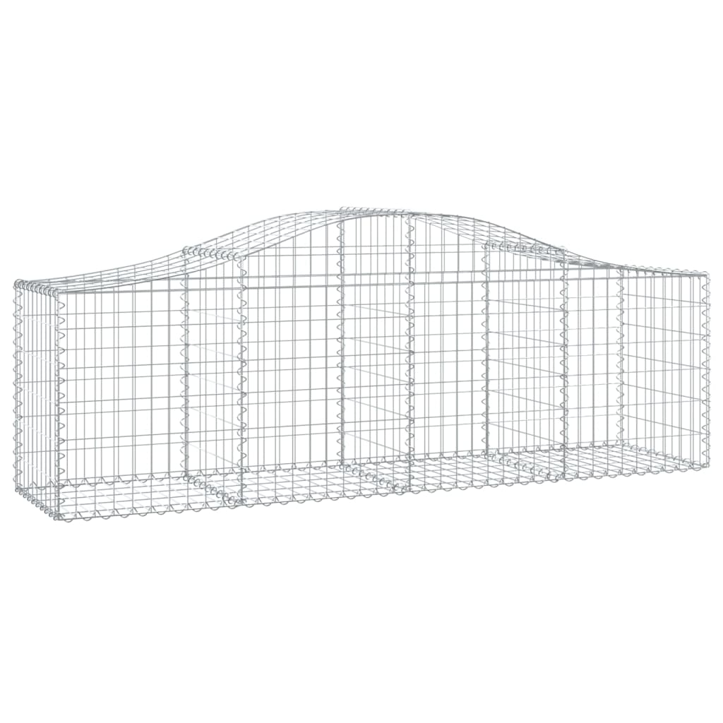 vidaXL Arched Gabion Baskets 14 pcs 200x50x60/80 cm Galvanised Iron