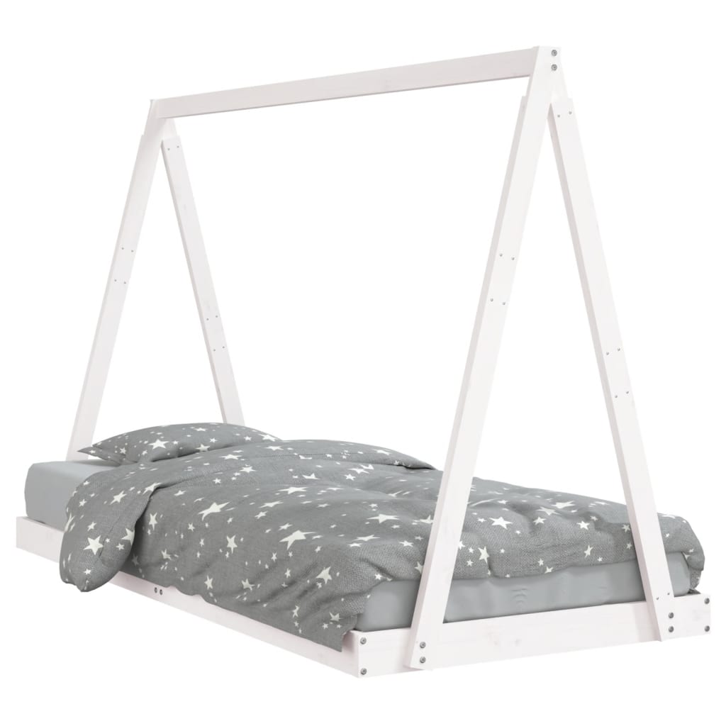 vidaXL Kids Bed Frame White 90x200 cm Solid Wood Pine