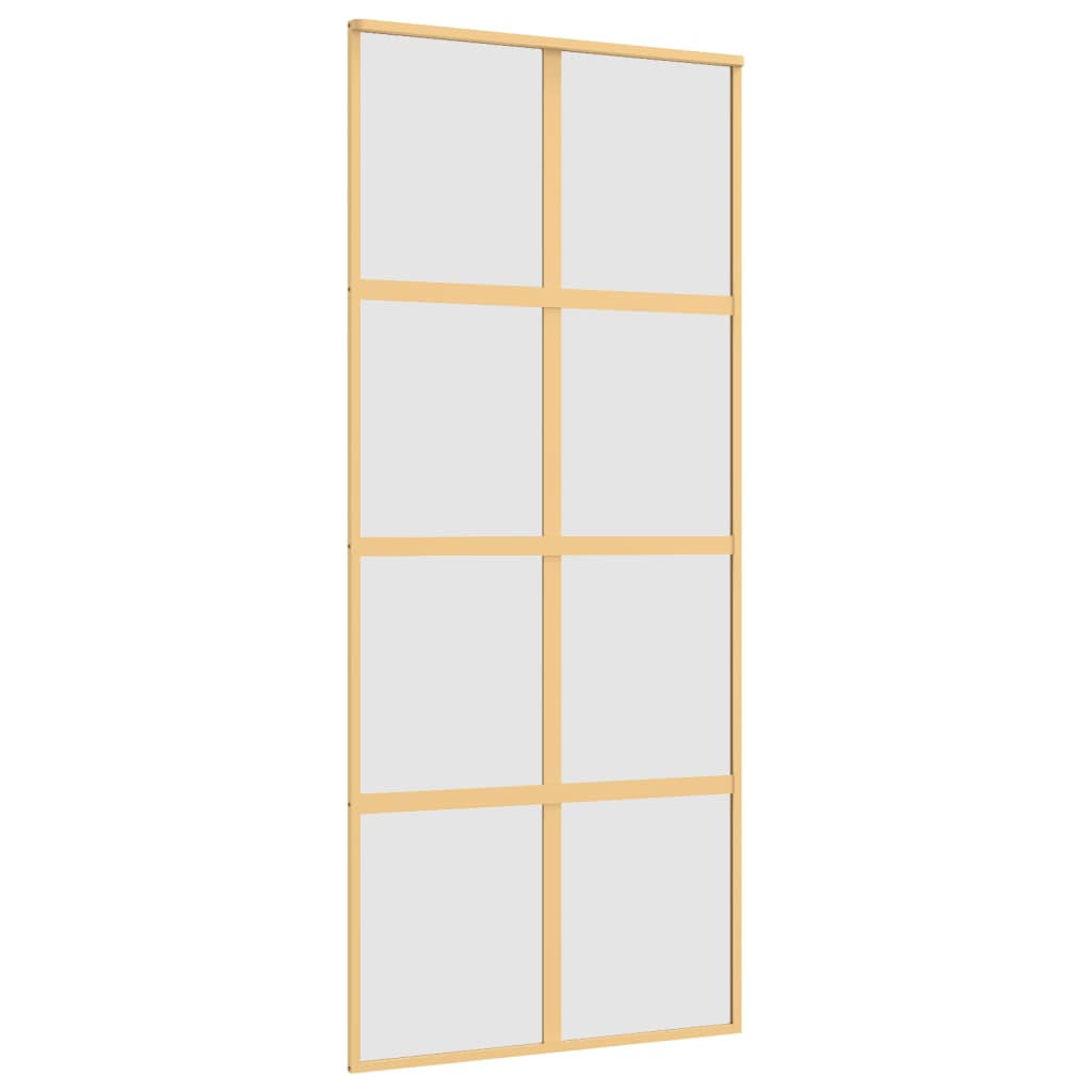 vidaXL Sliding Door Gold 90x205 cm Frosted ESG Glass and Aluminium