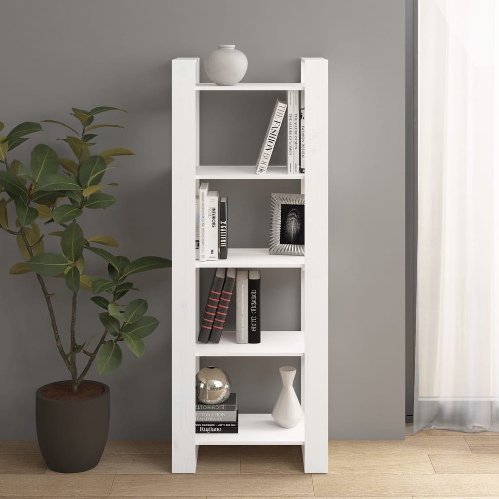 vidaXL Book Cabinet/Room Divider White 60x35x160 cm Solid Wood