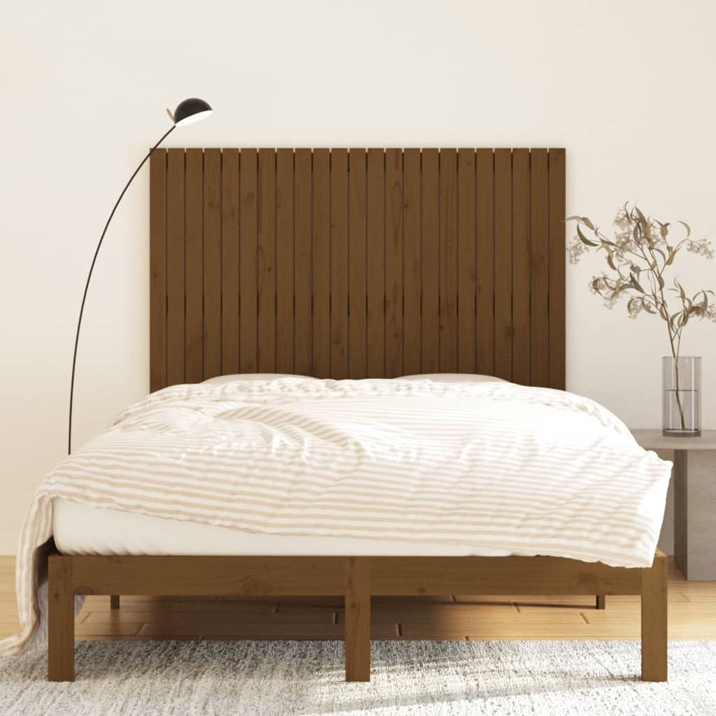 vidaXL Wall Headboard Honey Brown 146.5x3x110 cm Solid Wood Pine