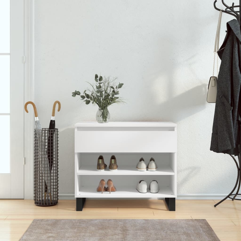 vidaXL Shoe Cabinet White 70x36x60 cm Engineered Wood