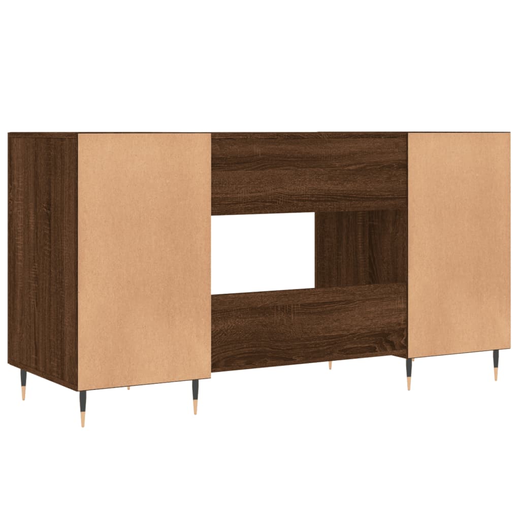 vidaXL Desk Brown Oak 140x50x75 cm Engineered Wood