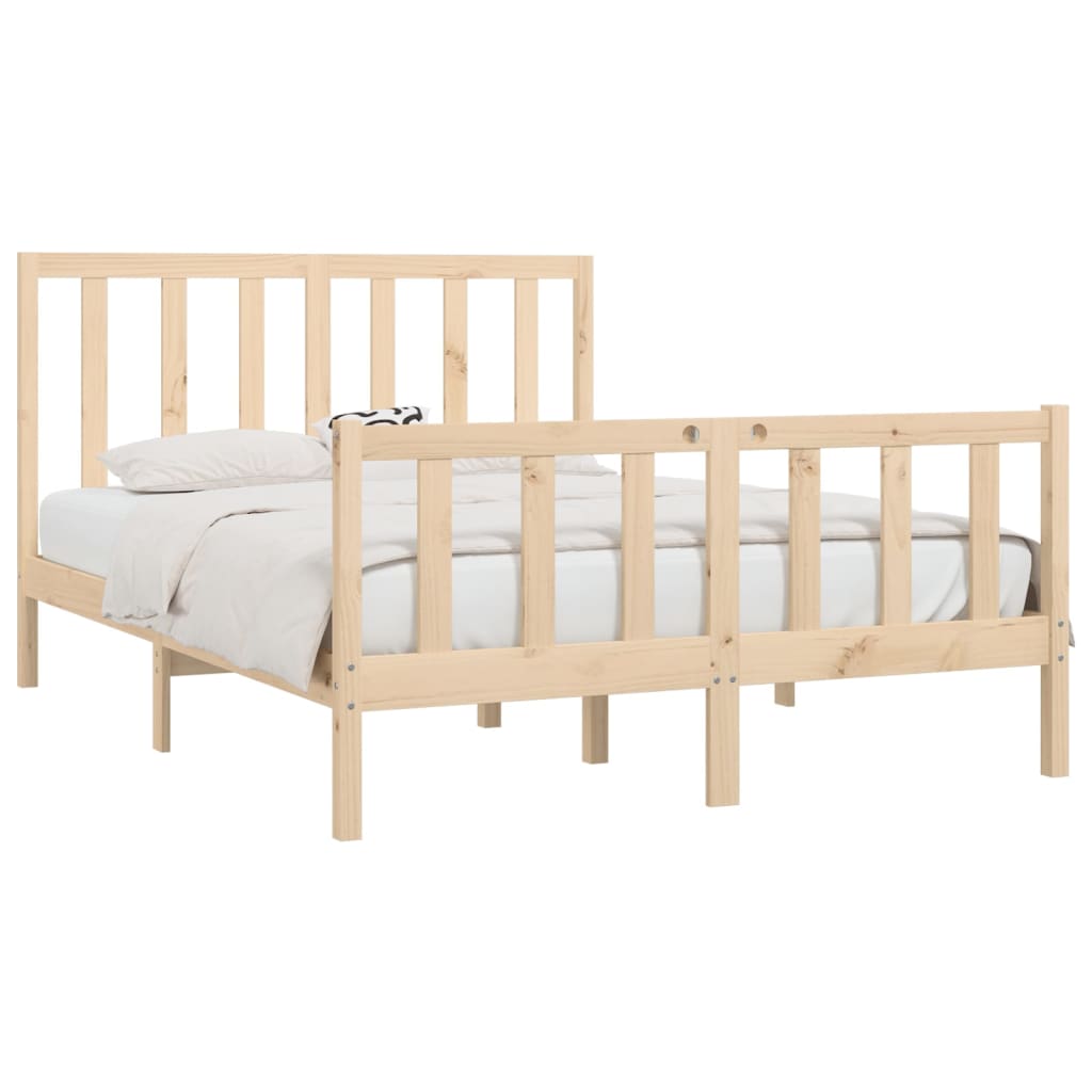 vidaXL Bed Frame without Mattress 150x200 cm King Size Solid Wood