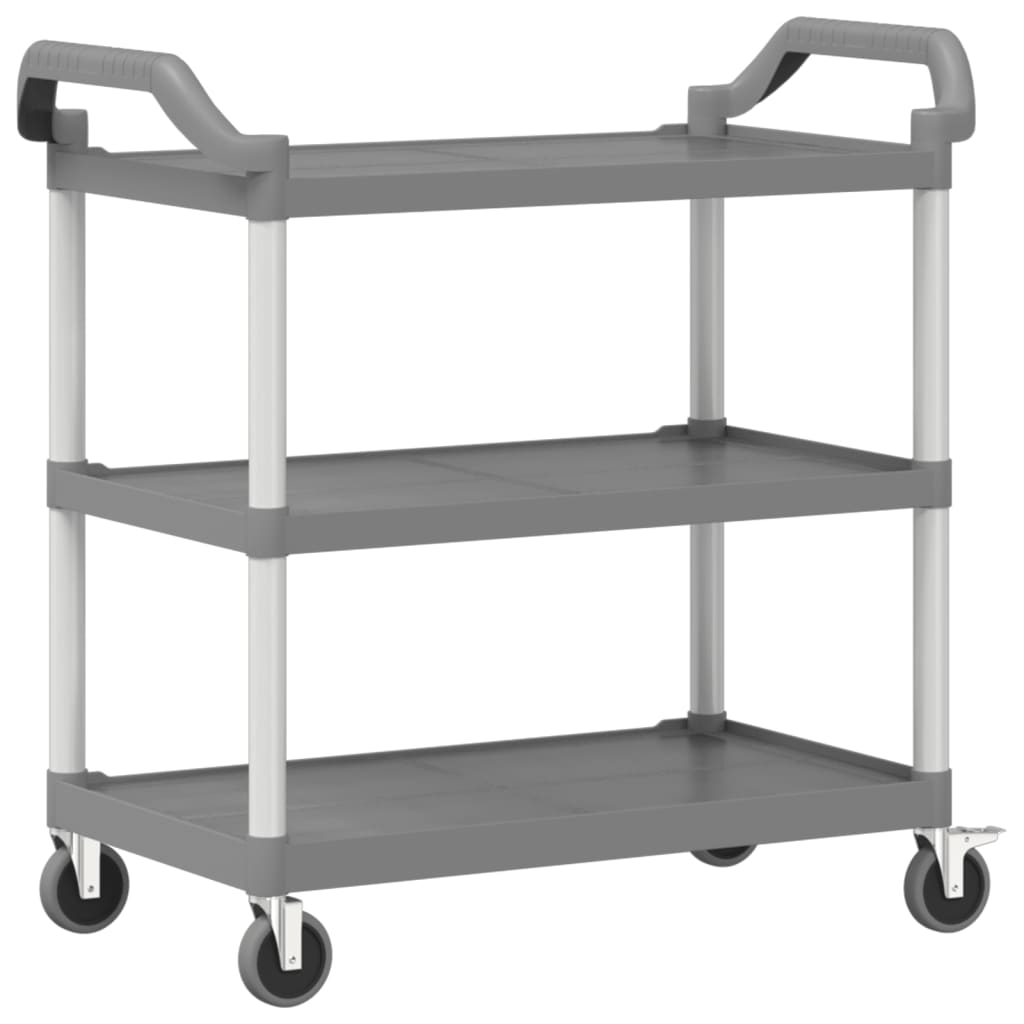 vidaXL 3-Tier Trolley Grey 99x50x96 cm Aluminium