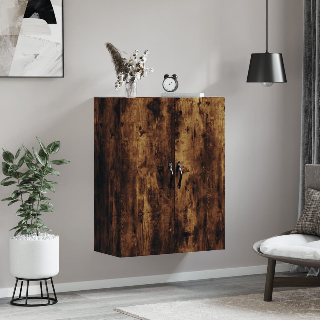 vidaXL Wall Mounted Cabinet Smoked Oak 69.5x34x90 cm Engineered Wood