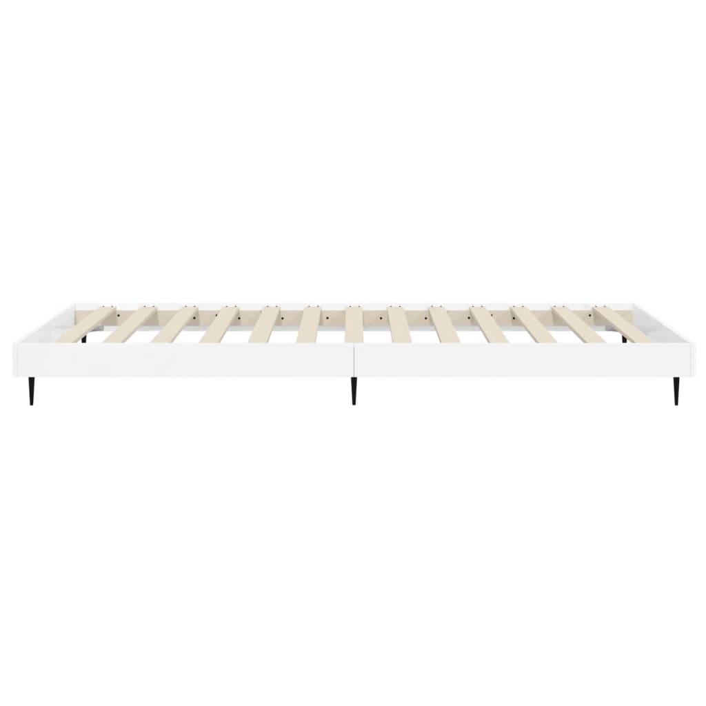 vidaXL Bed Frame without Mattress High Gloss White 90x190 cm Single