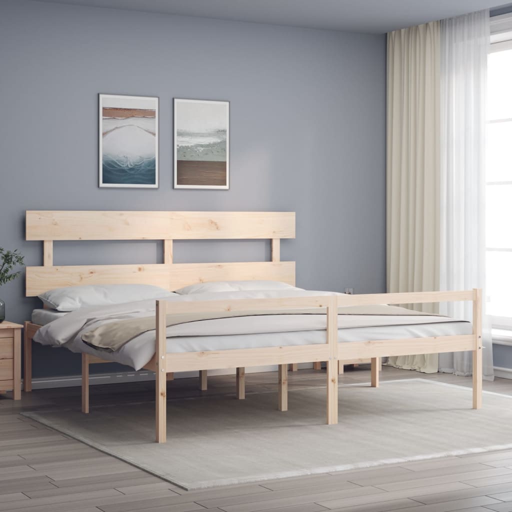 vidaXL Senior Bed without Mattress Super King Size Solid Wood