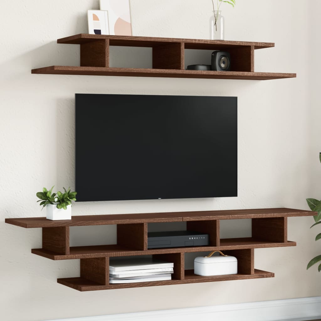 vidaXL TV Wall Units Brown Oak Engineered Wood