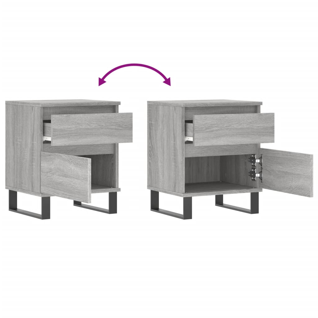 vidaXL Bedside Cabinets 2 pcs Grey Sonoma 40x35x50 cm Engineered Wood