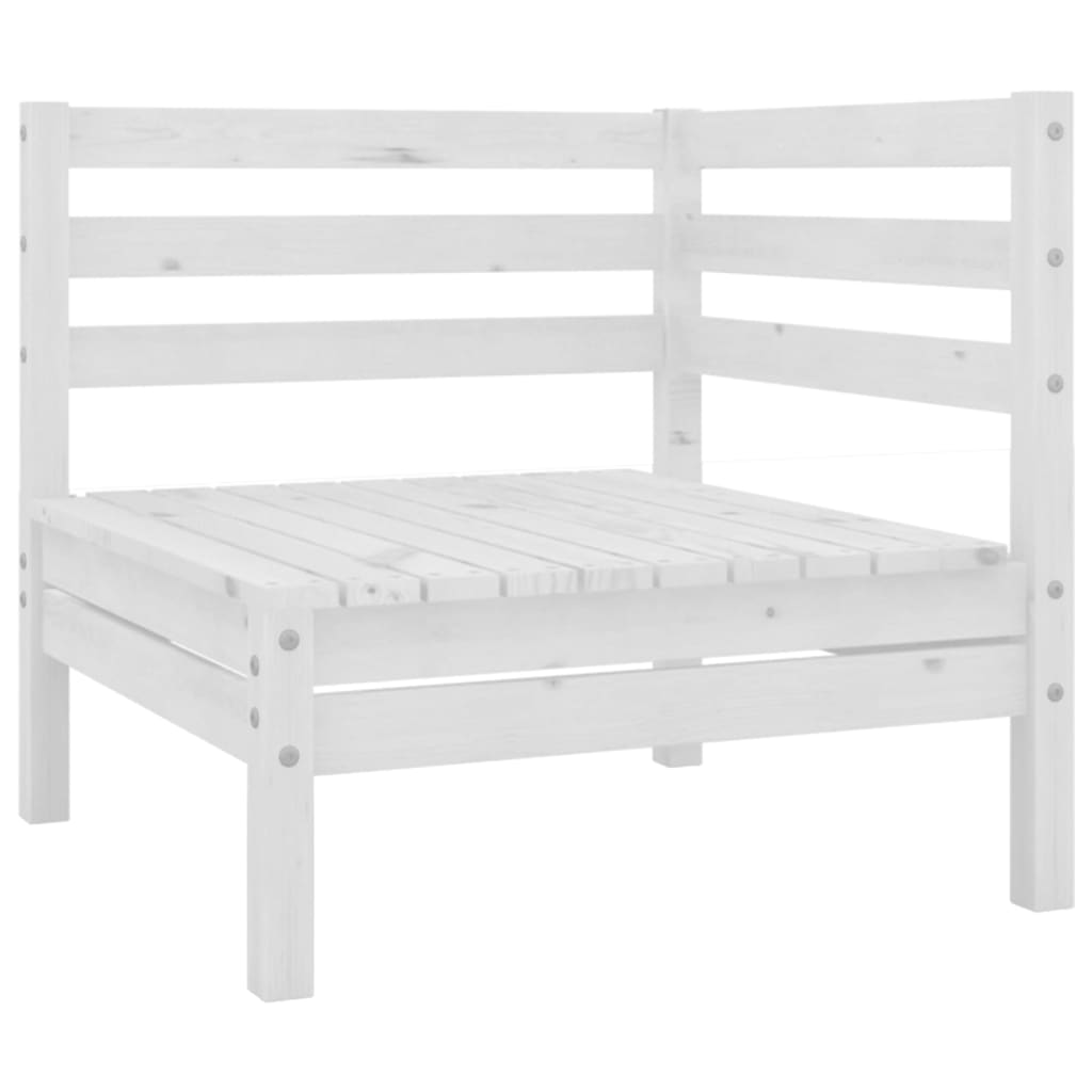 vidaXL 9 Piece Garden Lounge Set White Solid Pinewood