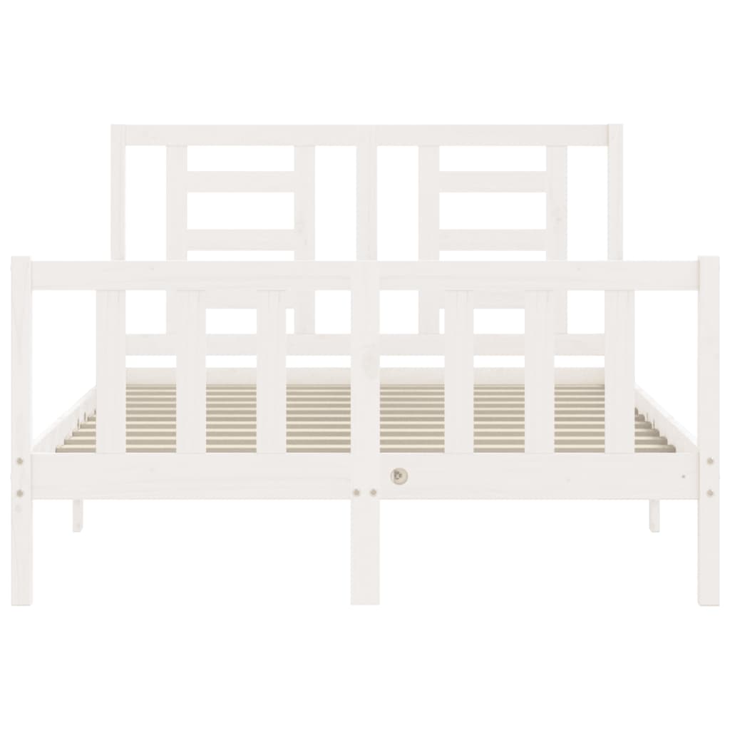 vidaXL Bed Frame without Mattress White 140x190 cm Solid Wood Pine