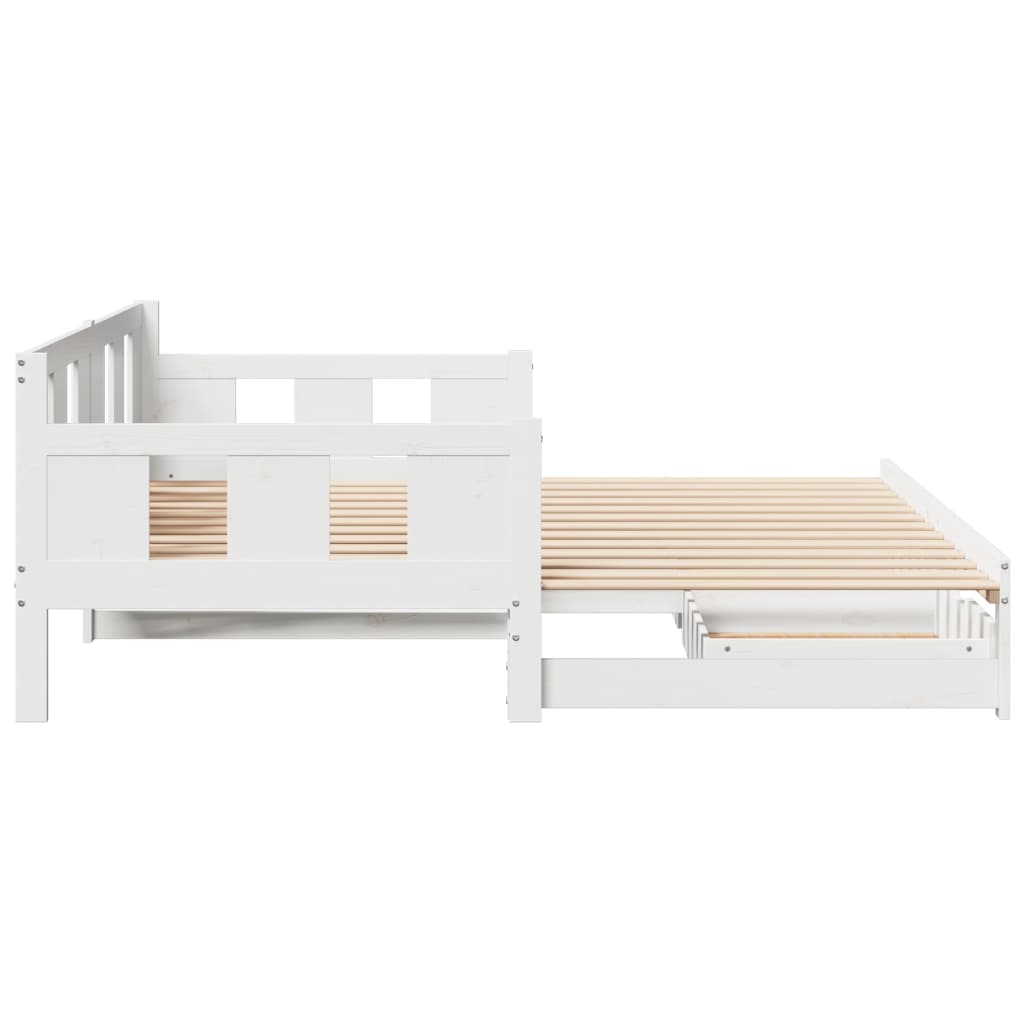 vidaXL Daybed with Trundle and Drawers without Mattress White 80x200 cm