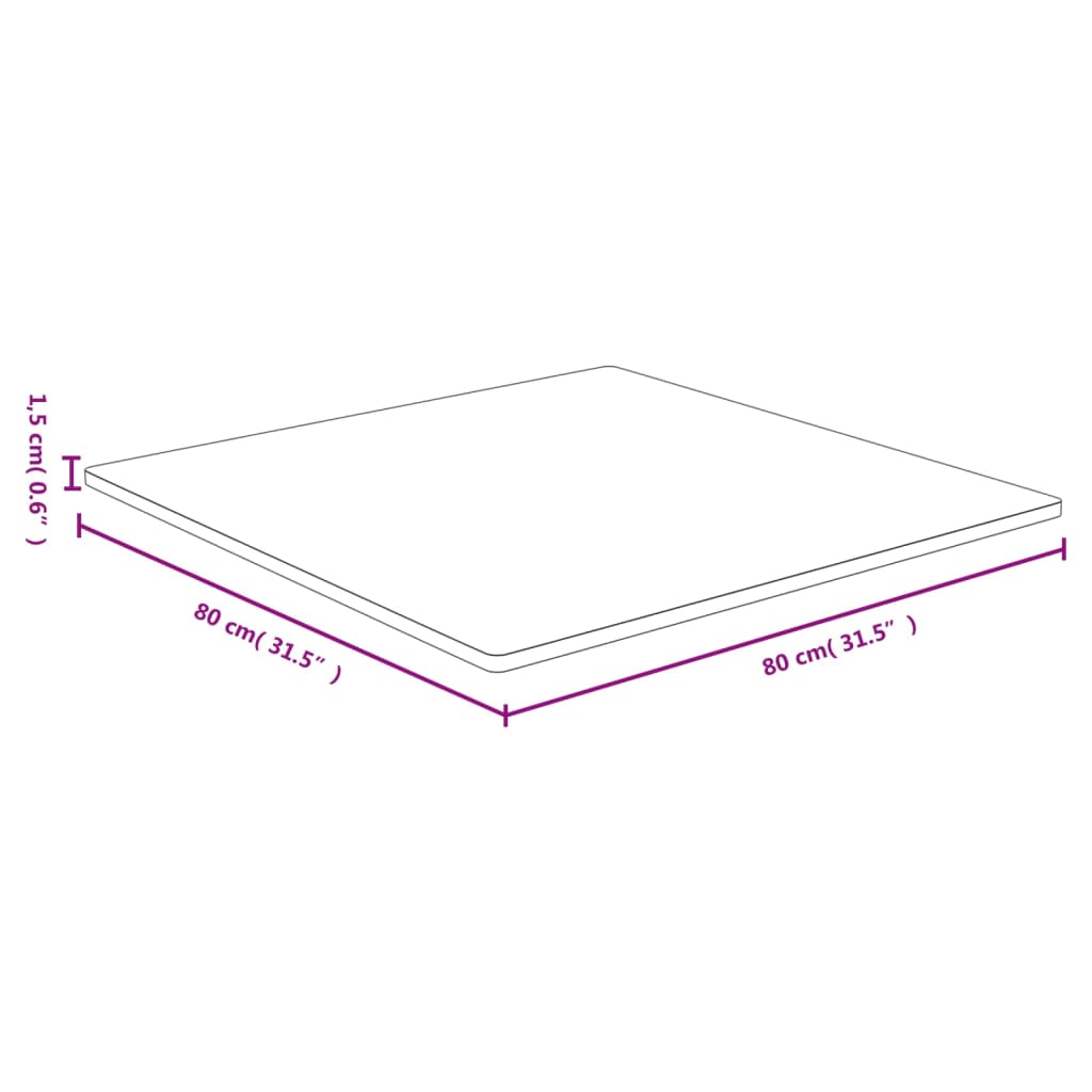 vidaXL Table Top 80x80x1.5 cm Bamboo