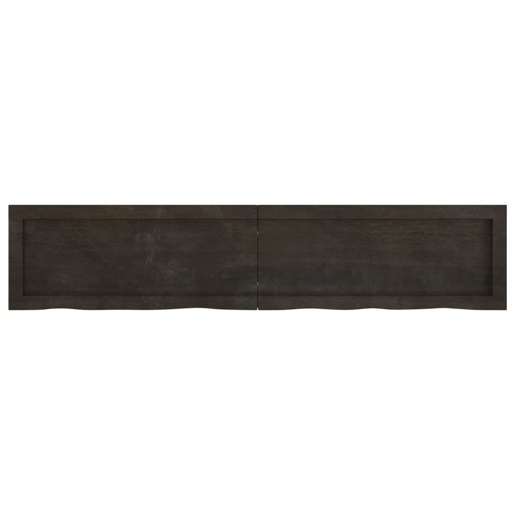 vidaXL Wall Shelf Dark Brown 140x30x(2-6) cm Treated Solid Wood Oak