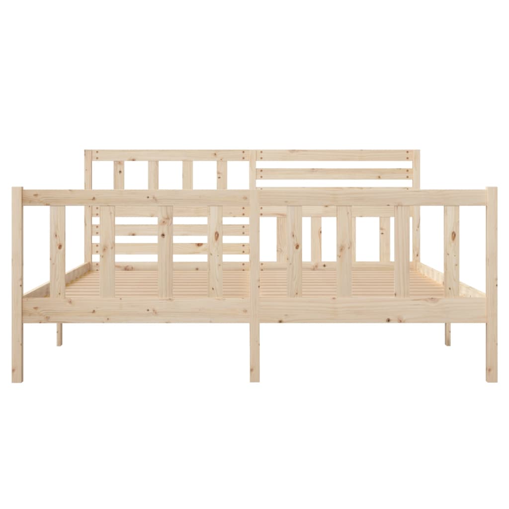 vidaXL Bed Frame without Mattress Solid Wood 140x190 cm (810062+814144)