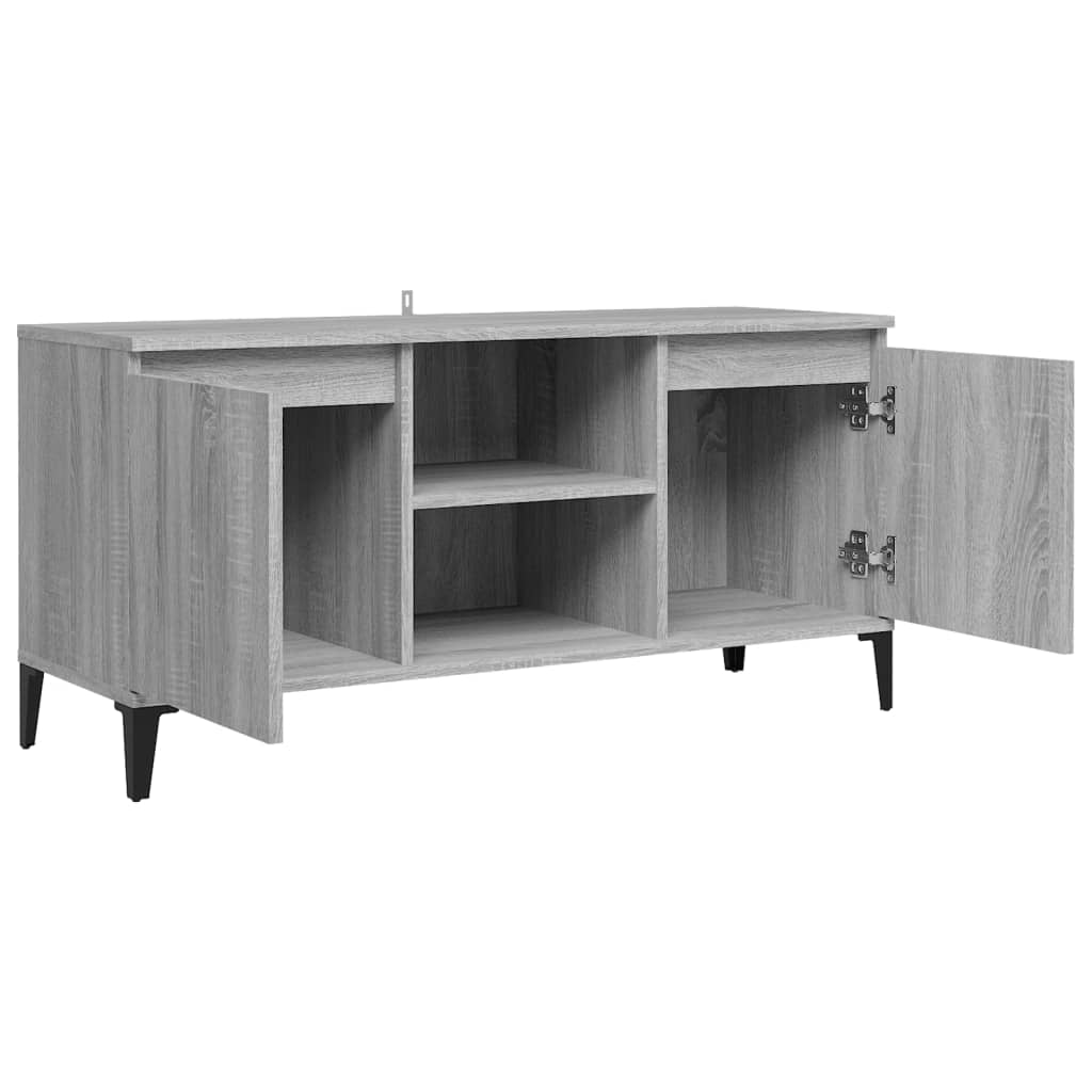 vidaXL TV Cabinet with Metal Legs Grey Sonoma 103.5x35x50 cm